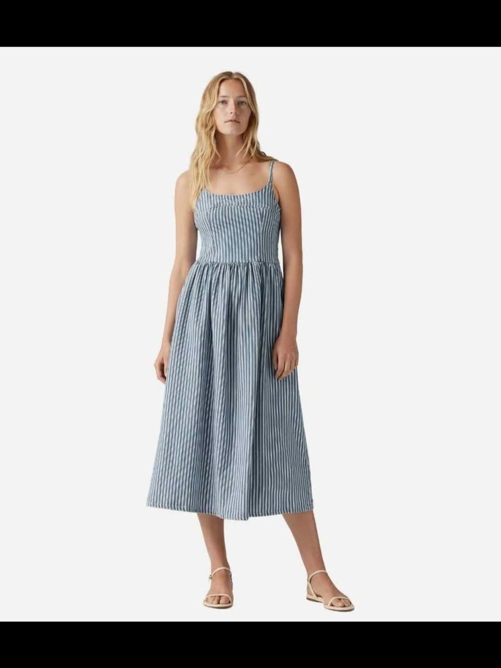 NEW Levi's M Alessie Cotton Striped Dress